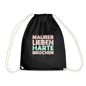 Maurer Lieben Harte Brocken - Turnbeutel - Schwarz - Vorne