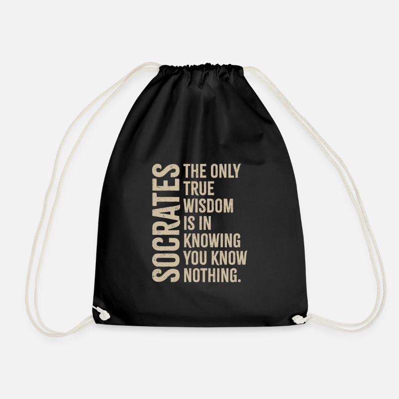 Socrates - The only wisdom - Drawstring Bag - black