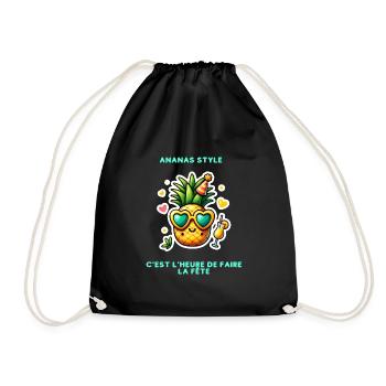 C'est l'heure de faire la fête, ananas style - Sac de sport léger - noir - Devant
