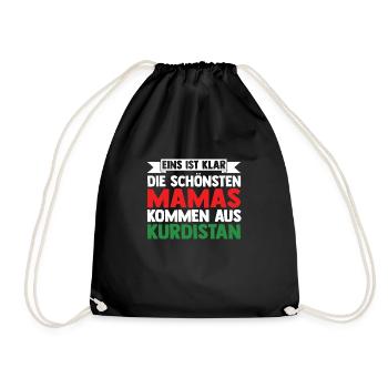 Kurden Mama Mutter Kurdistan - Turnbeutel - Schwarz - Vorne