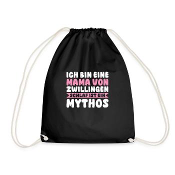Mom of twins - Drawstring Bag - black - Front