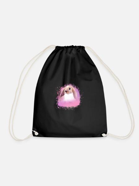 kaninchen ,hase, pink, Graffiti, Malerei, - Turnbeutel - Schwarz