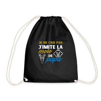 je ne crie pas j'imite la moto de papa - Sac de sport léger - noir - Devant
