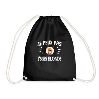 je peux pas je suis blonde - Sac de sport léger - noir - Devant