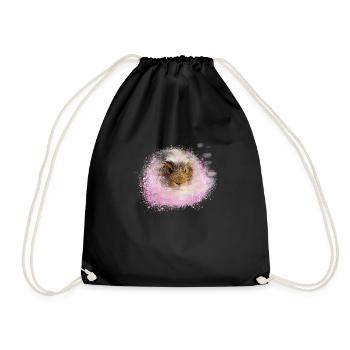 guinea pig, graffiti,painting,pink,pink - Drawstring Bag - black - Front