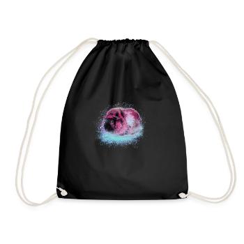 cochon d’Inde, graffiti, peinture, rose, rose, pop-art - Sac de sport léger - noir - Devant