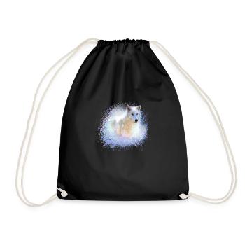 loup, bleu, chien, husky, chien, peinture, graffiti - Sac de sport léger - noir - Devant