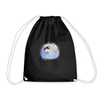 cochon d’Inde angora, graffiti, peinture, bleu - Sac de sport léger - noir - Devant