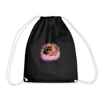 guinea pig, graffiti,painting,pink,pink - Drawstring Bag - black - Front