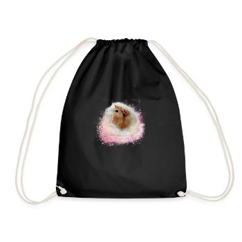 guinea pig, graffiti,painting,pink,pink - Drawstring Bag - black - Front