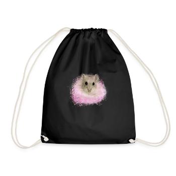 hamster doré, hamster, graffiti, rose, peinture - Sac de sport léger - noir - Devant