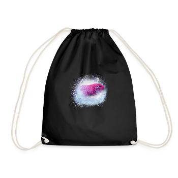 guinea pig, graffiti,painting,pink,pink - Drawstring Bag - black - Front