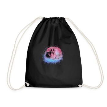 cochon d’Inde, graffiti, peinture, rose, rose, pop-art - Sac de sport léger - noir - Devant