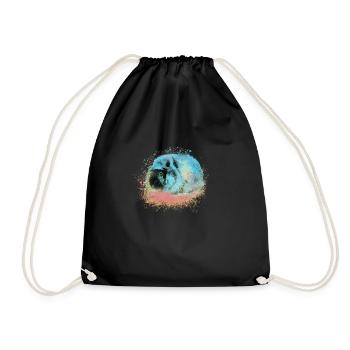 guinea pig,graffiti,painting,blue,pink,pop-art - Drawstring Bag - black - Front