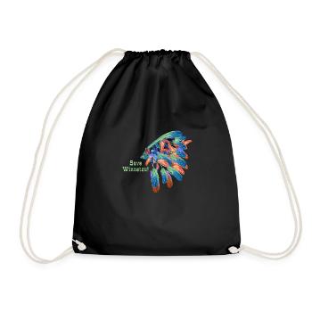 sauvez winnetou,winnetou,Indien,Plumes,Chef - Sac de sport léger - noir - Devant