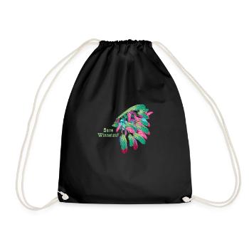 sauvez winnetou,winnetou,Indien,Plumes,Chef - Sac de sport léger - noir - Devant
