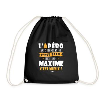 maxime Apero T shirt Humour personnalisé maxime - Sac de sport léger - noir - Devant