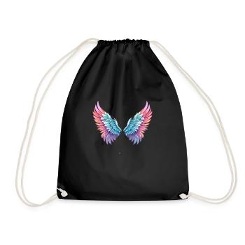 Angelwings,Angel Wings,Graffiti,Painting,Colorful - Drawstring Bag - black - Front
