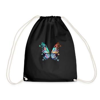 schmetterling ,bunt,graffiti,malerei - Turnbeutel - Schwarz - Vorne