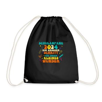 Parents School Child Primary School First Grade Enrollment - Drawstring Bag - black - Front