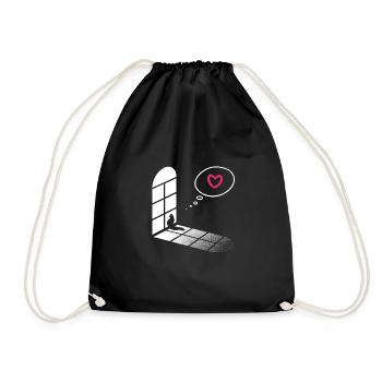 Cat sits by the window and waits - Cat Fan - Drawstring Bag - black - Front