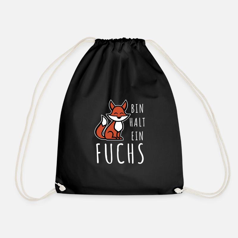 Bin halt ein Fuchs - schlau und clever - Turnbeutel - Schwarz