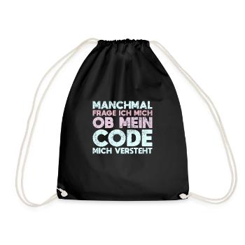 Manchmal Frage Ich Mich, Ob Mein Code Mich... - Turnbeutel - Schwarz - Vorne