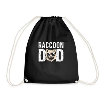 Waschbär Raccoon Vintage Müllpanda Opossum Sprüche - Turnbeutel - Schwarz - Vorne