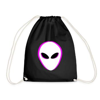 Aliens Alien Head - Drawstring Bag - black - Front