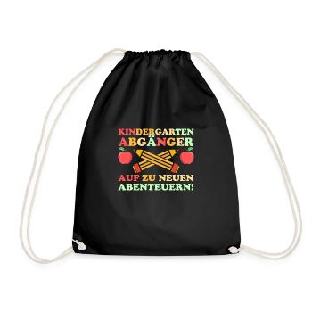 1 Grade School Child Back to School Kindergarten Kita E - Drawstring Bag - black - Front