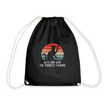 Chats et vin L’accord purrfect Funny Cat - Sac de sport léger - noir - Devant