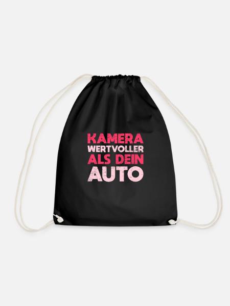 Kamera Wertvoller Als Dein Auto - Turnbeutel - Schwarz