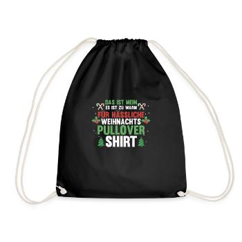 Weihnachtsmann Weihnachten Hässliche Weihnachten - Turnbeutel - Schwarz - Vorne