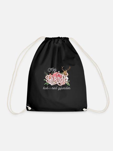 Mei Dirndl hob i ned g'fundn Dirndl Ersatz Oktober - Turnbeutel - Schwarz