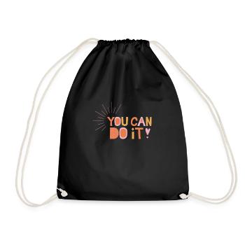 You Can Do It! - Drawstring Bag - black - Front