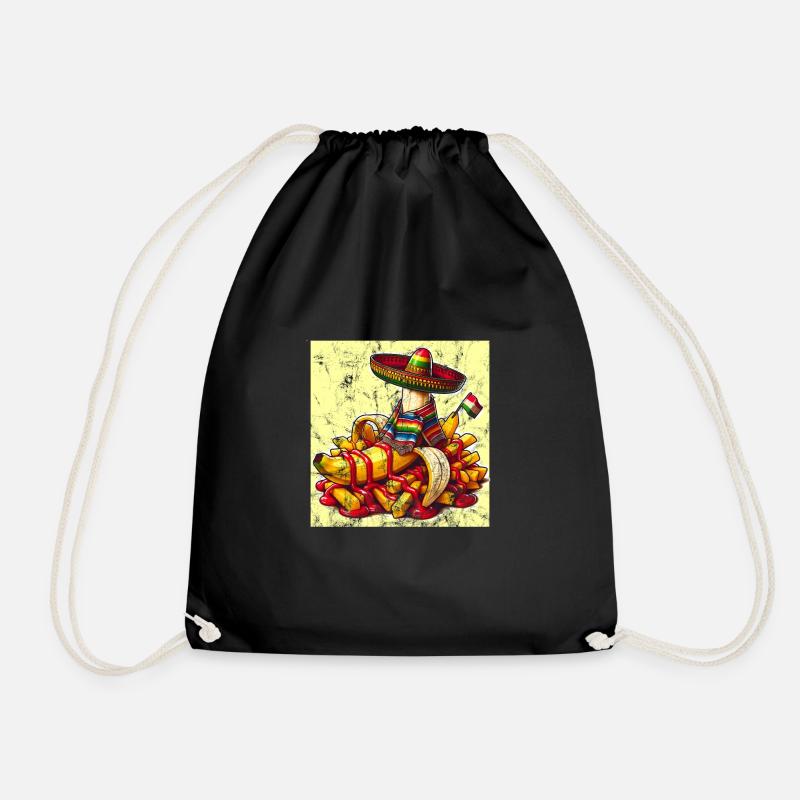 Cinco de Mayo Banane mit Ketchup und Pommes - Turnbeutel - Schwarz