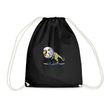 Budgie T-Rex - Drawstring Bag - black - Front