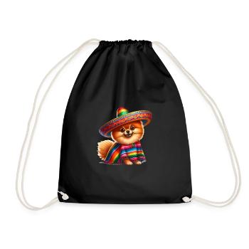 Cinco de Mayo Pomeranian - Turnbeutel - Schwarz - Vorne