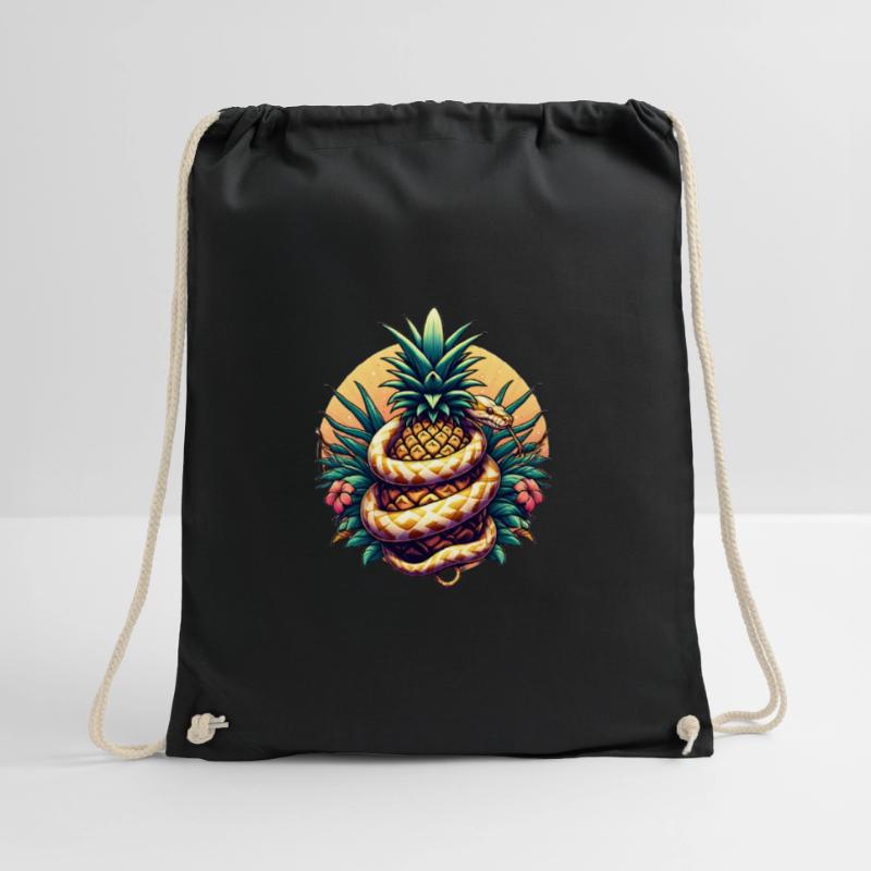 Python around pineapple Drawstring Bag