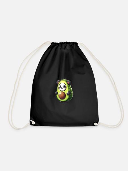 Panda im Avocado-Kostüm - Turnbeutel - Schwarz