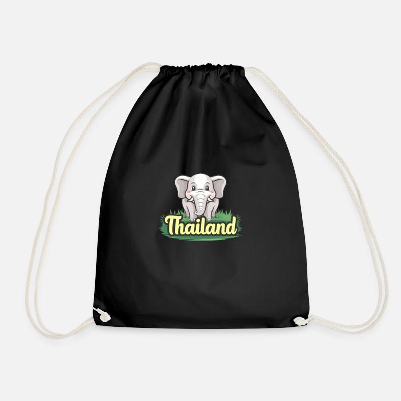 Stolzer Elefant aus Thailand - Turnbeutel - Schwarz