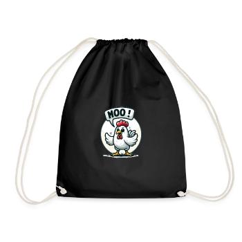 The chicken makes moo - Drawstring Bag - black - Front