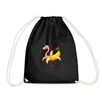 Bananen Flamingo - Turnbeutel - Schwarz - Vorne