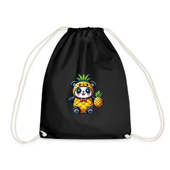 Panda en costume d’ananas - Sac de sport léger - noir - Devant
