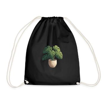 Beautiful Monstera Plant - Drawstring Bag - black - Front