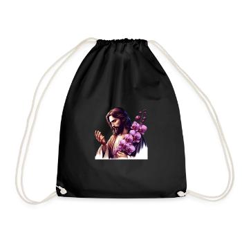 Jésus aux orchidées pourpres - Sac de sport léger - noir - Devant