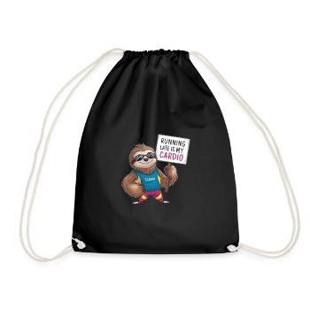 Paresseux avec signe humoristique - Sac de sport léger - noir - Devant