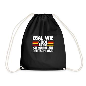 German German Germany - Drawstring Bag - black - Front