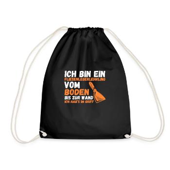 Tile Laying Training Apprentice Auzbi Tile Laying - Drawstring Bag - black - Front