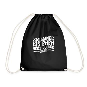 Dad of twins - Drawstring Bag - black - Front